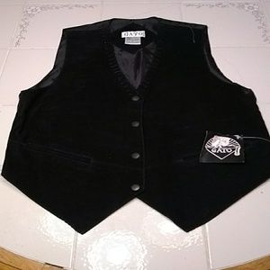 Size medium black suede leather vest   8